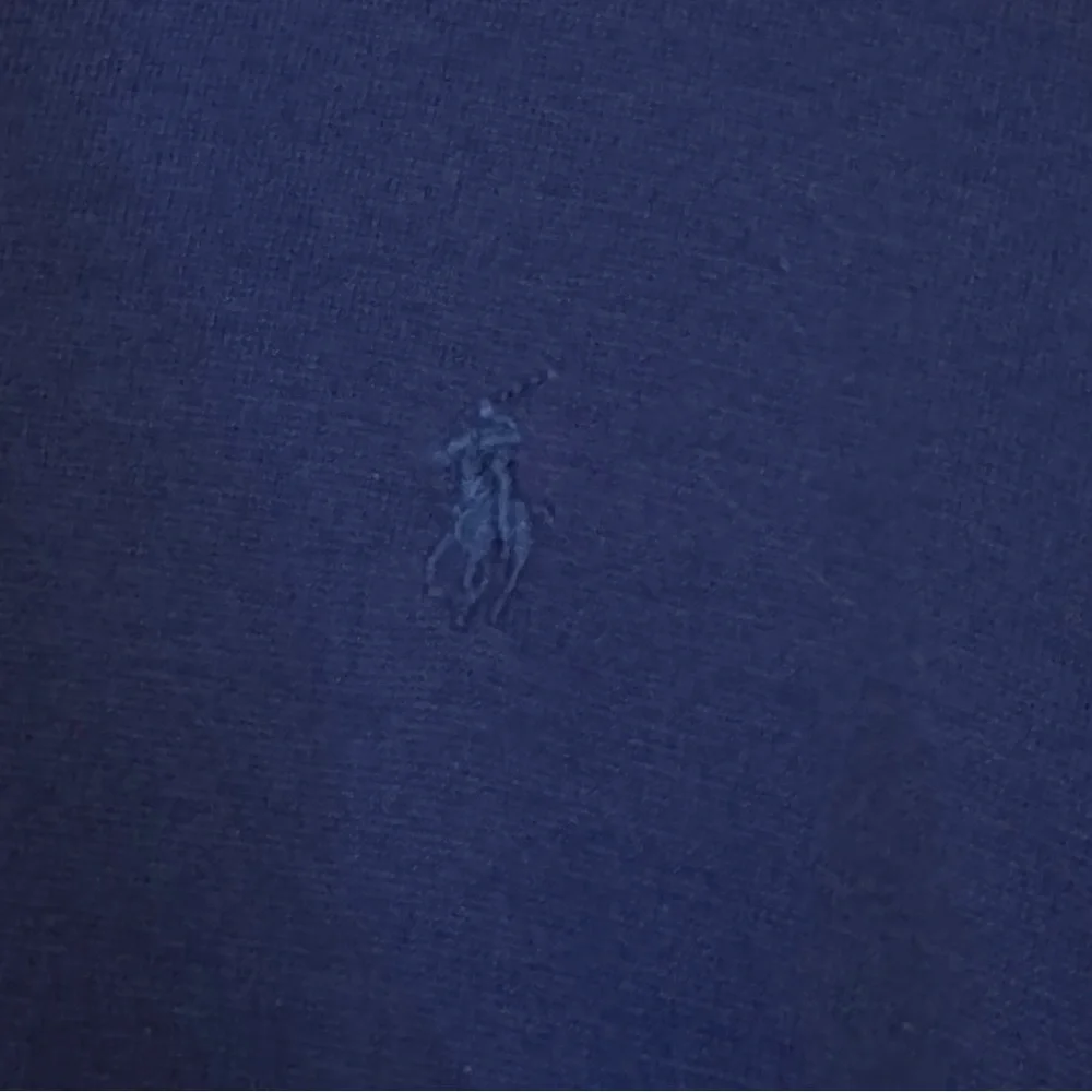 Polo Ralph Lauren Men Navy Blue Long Sleeve Cotton Polo Shirt Size Large